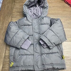 Toddler Boys Old Navy Puffer Jacket With Zipper & Hoodie, Size 2T,